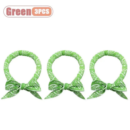 1-20PCS Summer Pet Cooling Scarf for Cats Dogs Ice Collar Cartoon Design Breathable Heat Relief Outdoor Travel Accessory