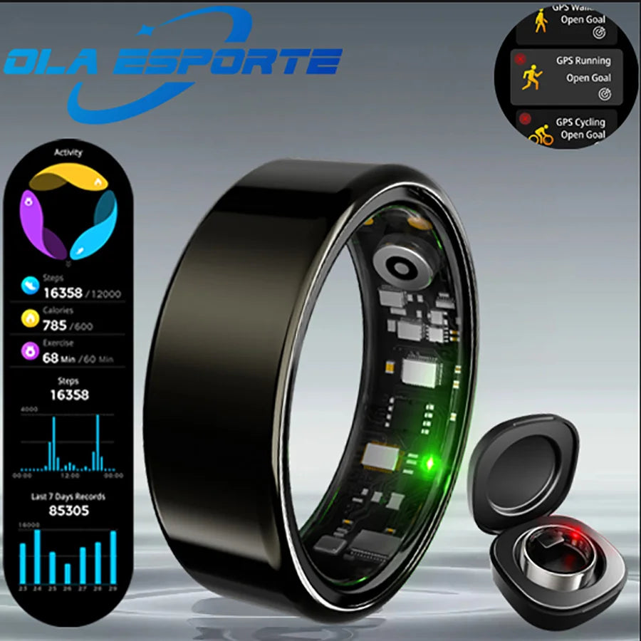 For Smart Ring Men Women Bluetooth Monitor Blood Heartrate Blood Oxygen Monitor Smartring Multisport 5ATM Waterproof 2025