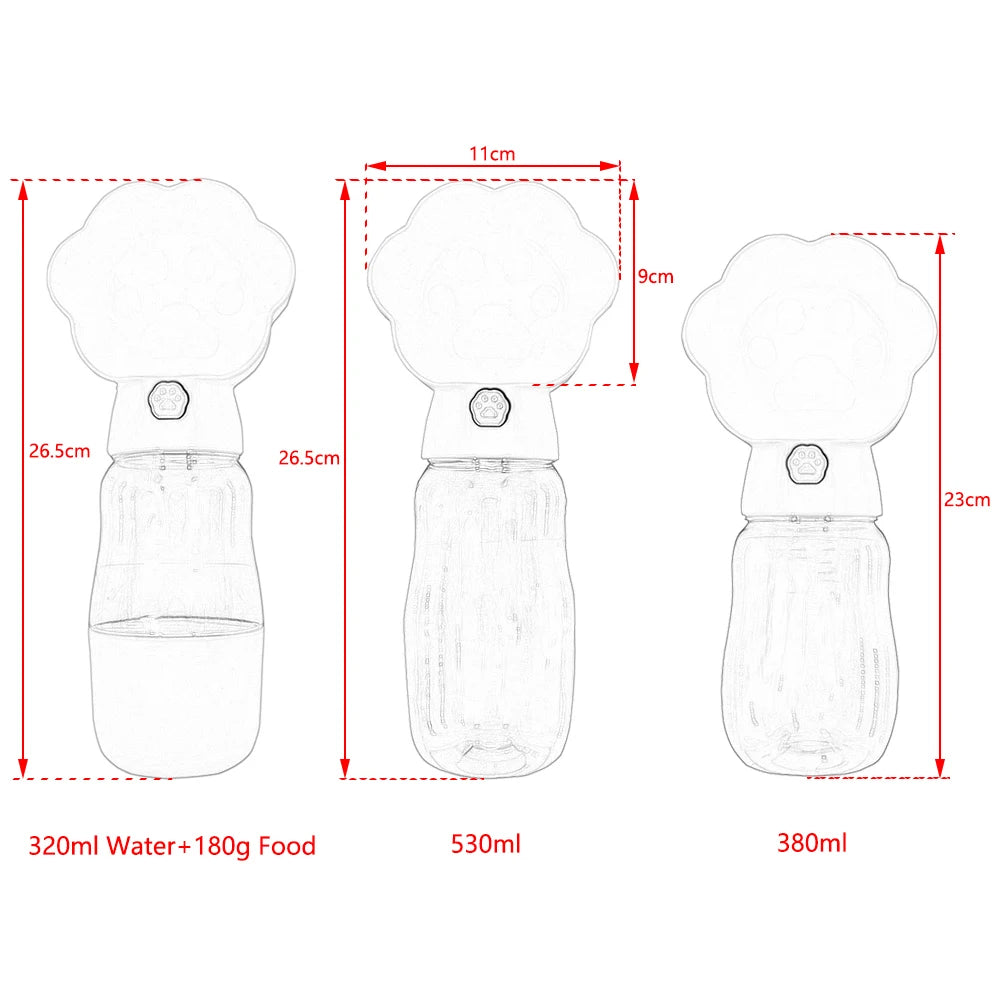 Large Dog Water Bottle for Small Big Dogs Portable Travel Pet Drinking Bottle Food and Water Container Puppy Cat Drinker Feeder