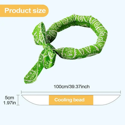 1-20PCS Summer Pet Cooling Scarf for Cats Dogs Ice Collar Cartoon Design Breathable Heat Relief Outdoor Travel Accessory